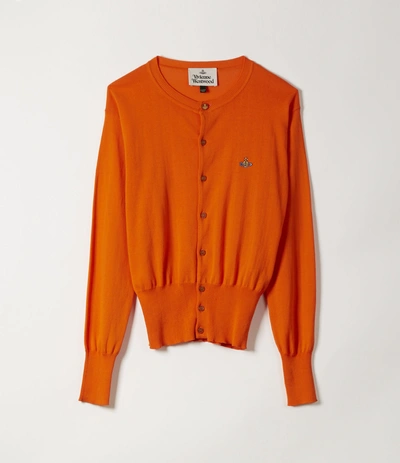 Shop Vivienne Westwood Classic Knit Cardigan Orange