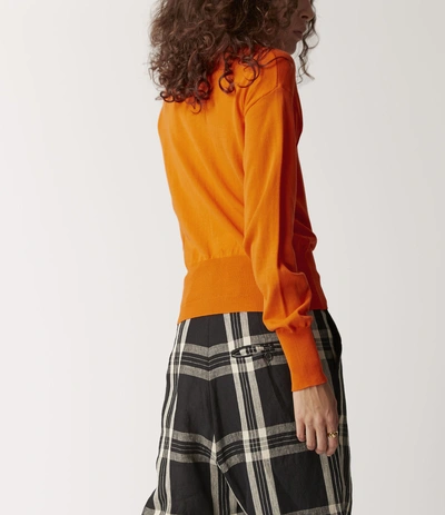 Shop Vivienne Westwood Classic Knit Cardigan Orange