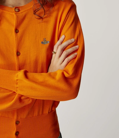 Shop Vivienne Westwood Classic Knit Cardigan Orange