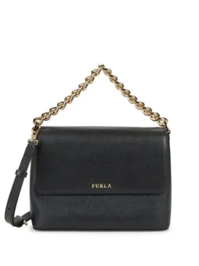 Shop Furla Gaya Leather Crossbody Bag In Onyx