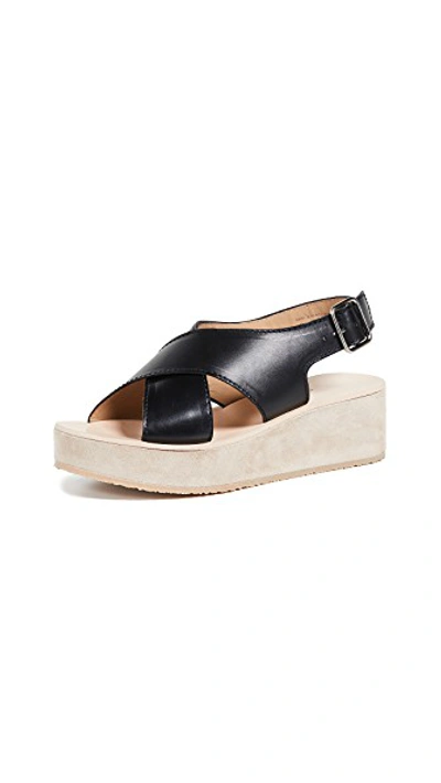 Shop Apc Mae Sandals In Lzz Noir