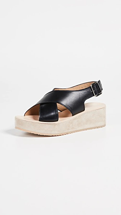 Shop Apc Mae Sandals In Lzz Noir