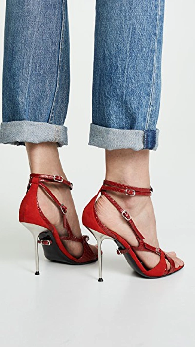 Shop Alexander Wang Kiely High Heel Sandals In Red