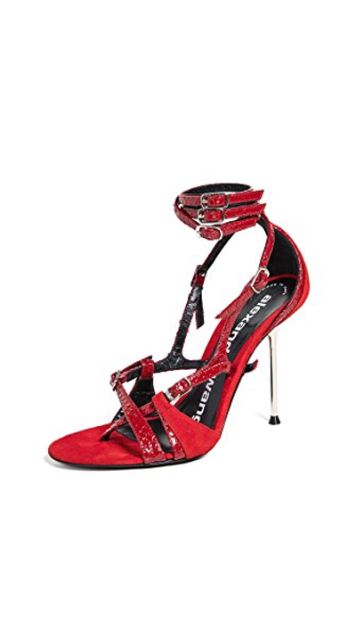 Shop Alexander Wang Kiely High Heel Sandals In Red