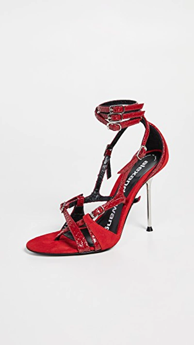 Shop Alexander Wang Kiely High Heel Sandals In Red