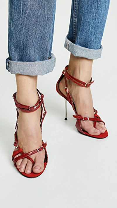 Shop Alexander Wang Kiely High Heel Sandals In Red