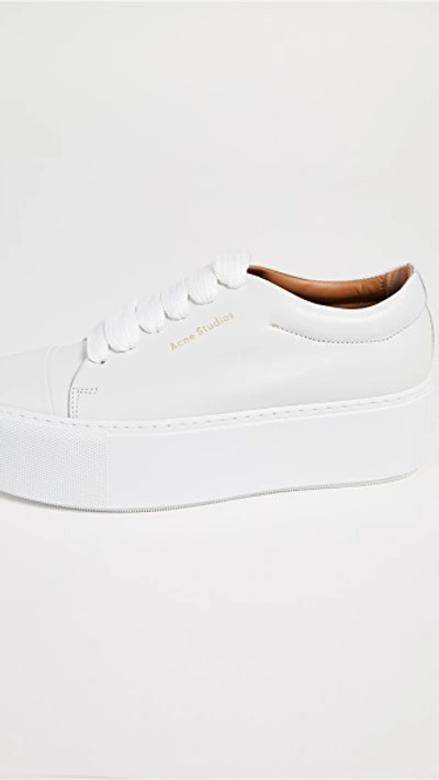 Shop Acne Studios Drihanna Logo Sneakers In White/white