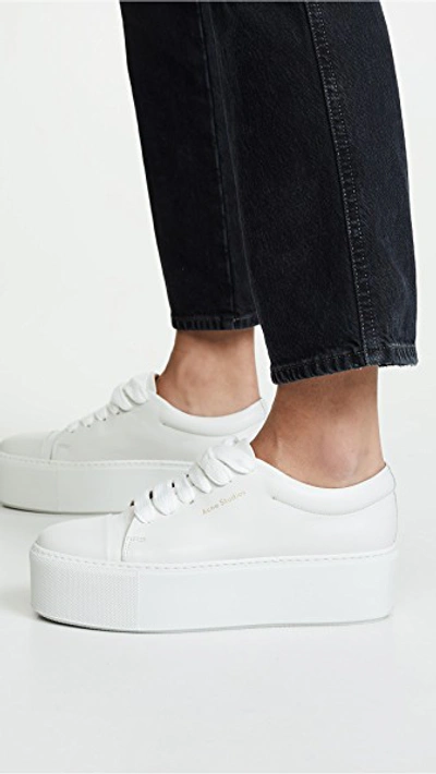 Shop Acne Studios Drihanna Logo Sneakers In White/white