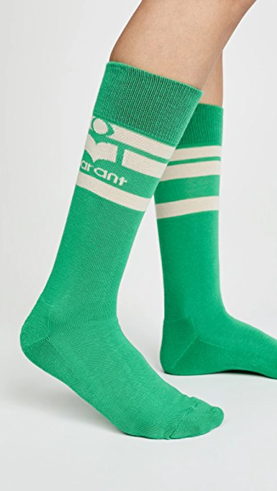 Shop Isabel Marant Viby Socks In Green