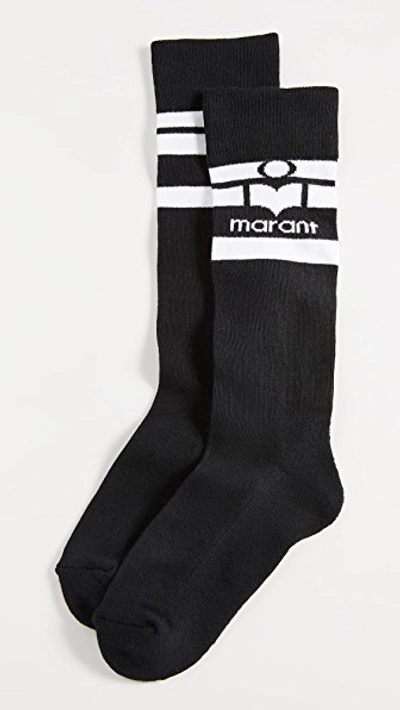 Shop Isabel Marant Viby Socks In Black