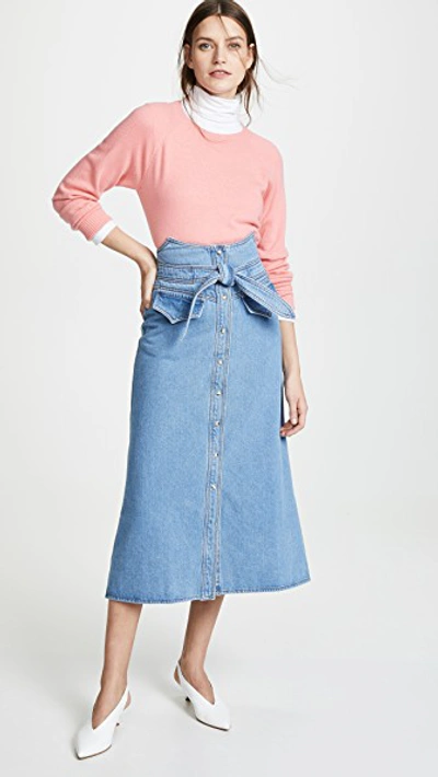 Shop Nanushka Alma Skirt In 90's Blue