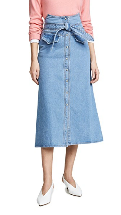 Shop Nanushka Alma Skirt In 90's Blue
