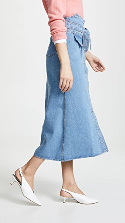 Shop Nanushka Alma Skirt In 90's Blue