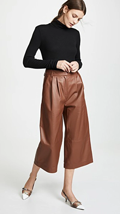 Shop Tibi Stella Culottes In Chocolate Brown