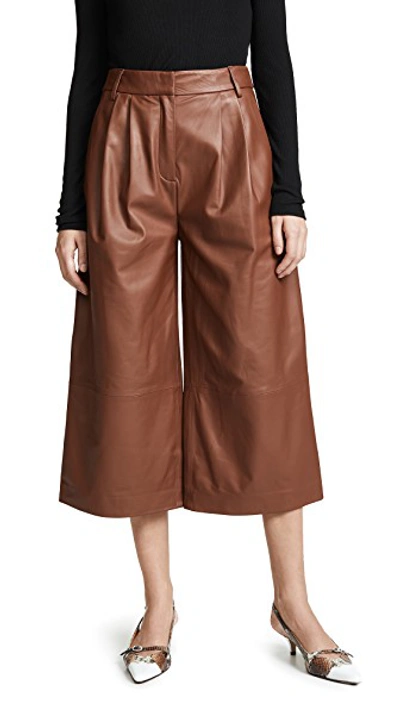 Shop Tibi Stella Culottes In Chocolate Brown