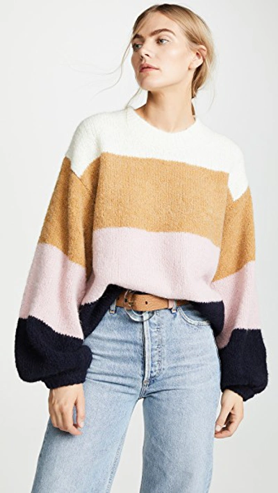 Shop Acne Studios Kazia Sweater In Pink/navy Multi
