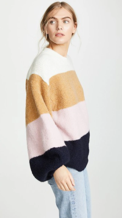 Shop Acne Studios Kazia Sweater In Pink/navy Multi