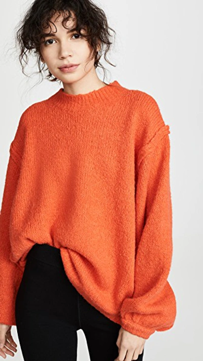 Shop Acne Studios Kiara Sweater In Coral Red