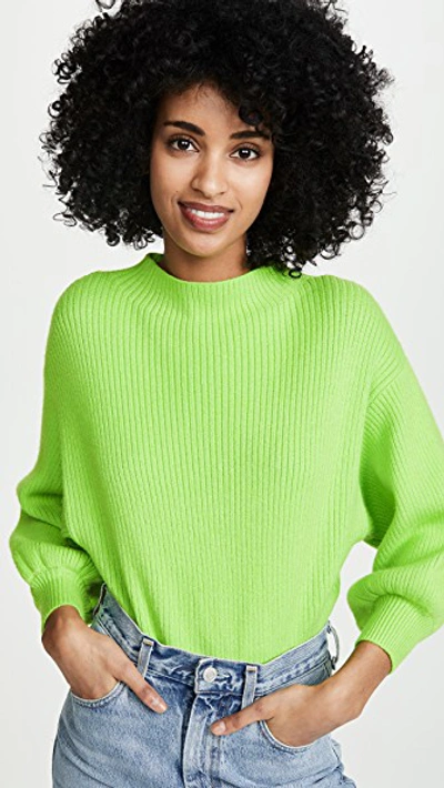 Shop Line & Dot Neon Alder Sweater In Neon Green