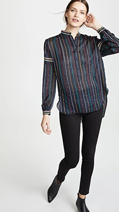 Shop Rag & Bone Austin Shirt In Black Stripe