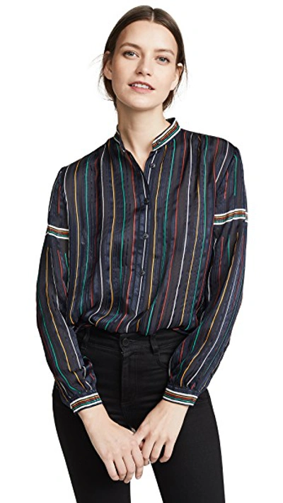 Shop Rag & Bone Austin Shirt In Black Stripe