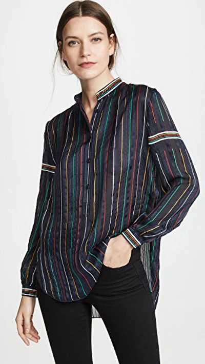 Shop Rag & Bone Austin Shirt In Black Stripe