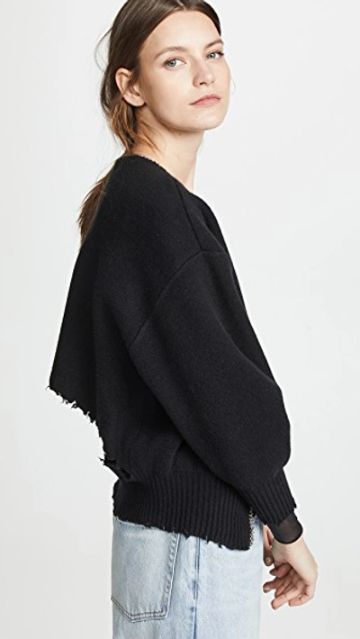 Shop Alexander Wang Split Back Cardigan With Chain Placket In Black