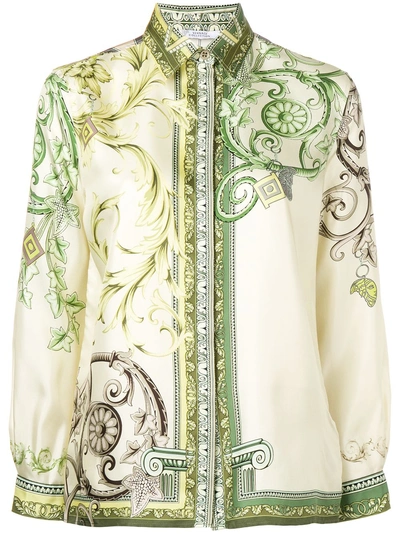 Shop Versace Collection Baroque Print Shirt - Green
