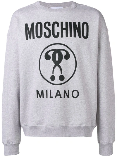 Shop Moschino Double Question Mark Logo Sweatshirt - Grey