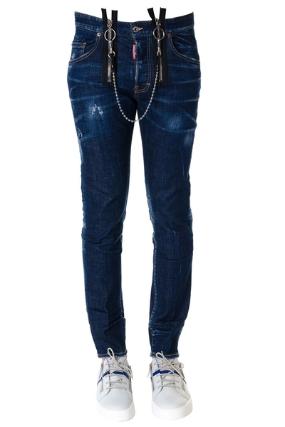 Shop Dsquared2 Skater Skinny Blue Denim Jeans