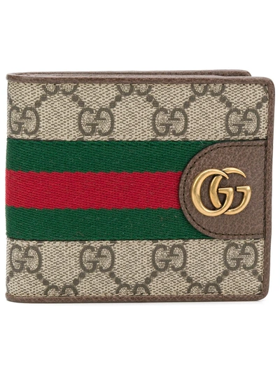Shop Gucci Gg Supreme Wallet - Neutrals
