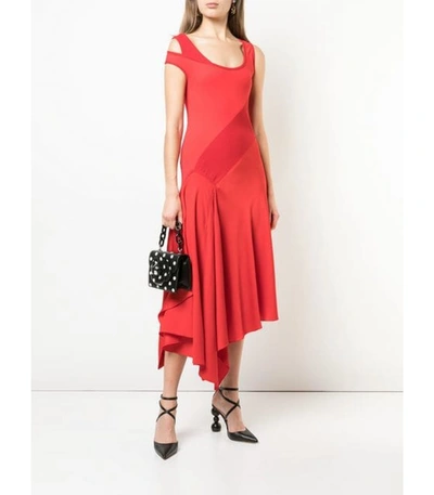 Shop Monse Red Asymmetric Midi Dress