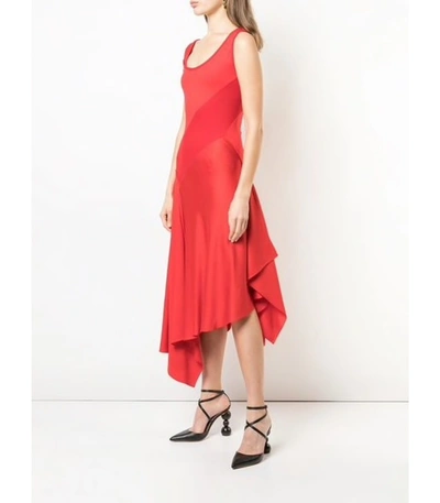 Shop Monse Red Asymmetric Midi Dress