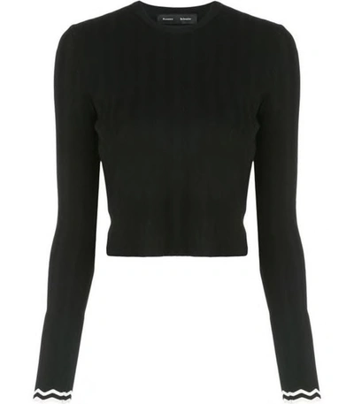 Shop Proenza Schouler Black Zig Zag Knit Top