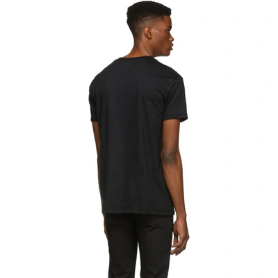 NAKED AND FAMOUS BLACK CIRCULAR KNIT T-SHIRT 