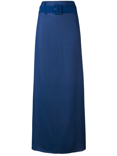 Shop Prada Long Straight Skirt - Blue