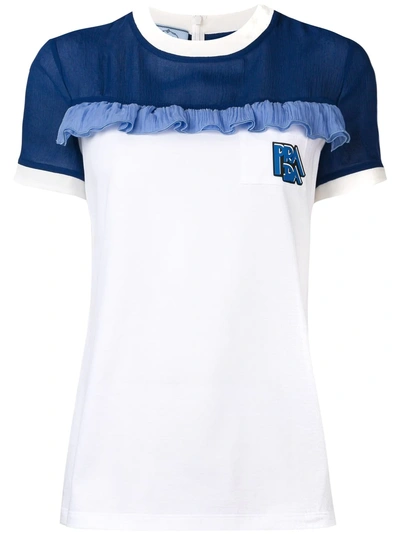 Shop Prada Bicolour T-shirt - Blue