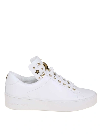Shop Michael Kors Mindy Sneakers In White Leather In Optic White