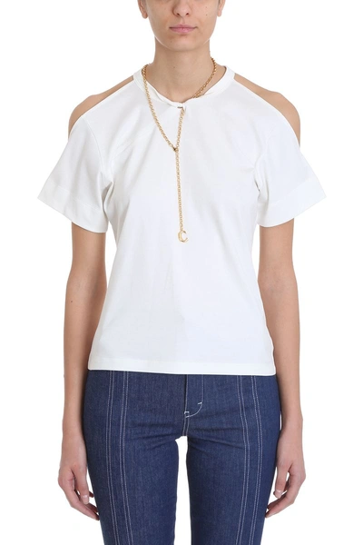 Shop Chloé Mercerised Cotton Jersey T-shirt In White