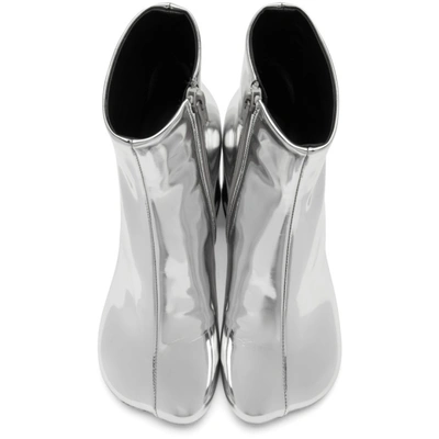 Shop Mm6 Maison Margiela Silver Square Heel Boots In T9002  Silv