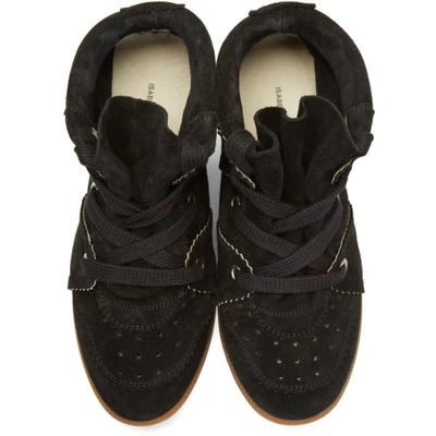 Shop Isabel Marant Black Bobby Wedge Sneakers