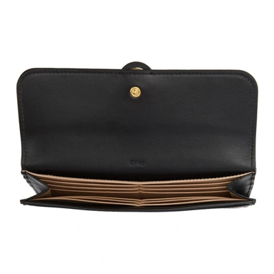 Shop Chloé Chloe Black Tess Flap Long Wallet In 001 Black