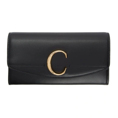 Shop Chloé Chloe Black Chloe C Long Wallet In 001 Black