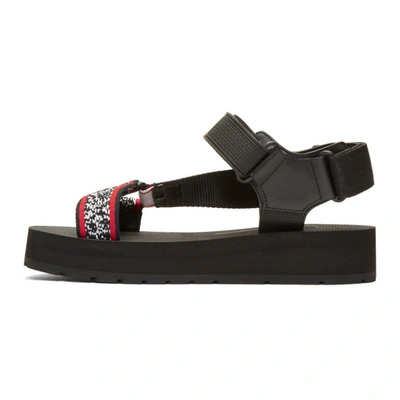 Shop Prada Black And Red Velcro Nomad Sandals In F0n98 Pink