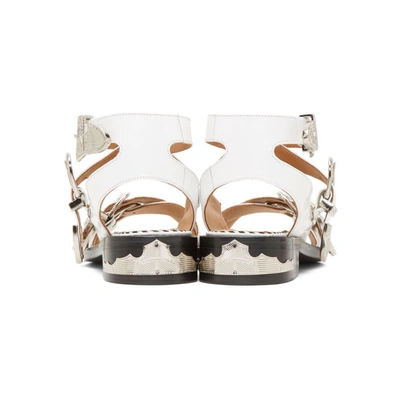 Shop Toga Pulla White Four Buckle Western Sandals