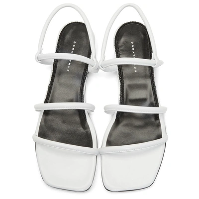 Shop Dorateymur White Calfskin Easy Sandals