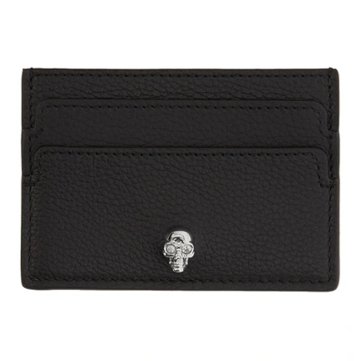 Shop Alexander Mcqueen Black Skull Card Holder In 1000 Black