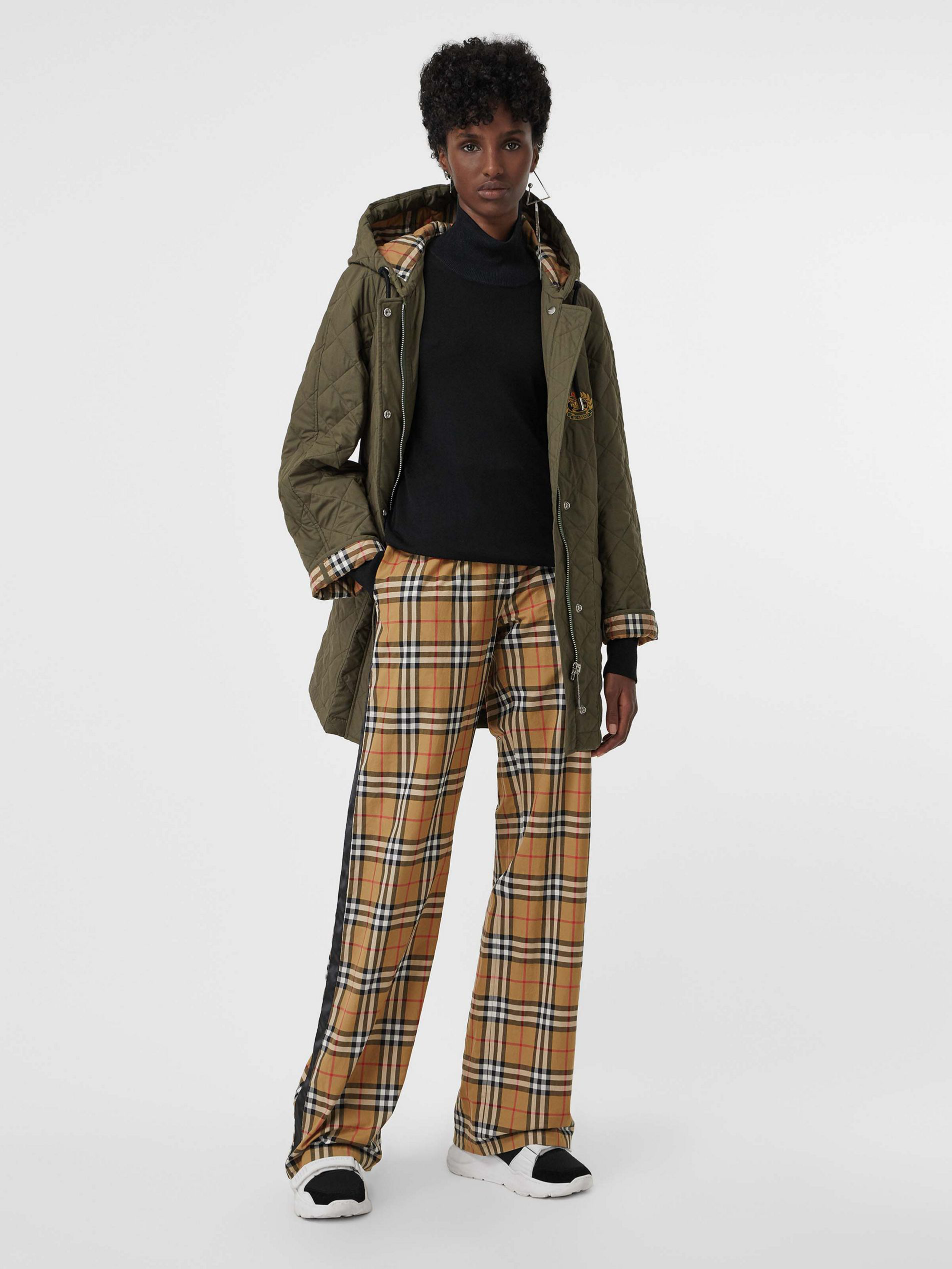 Burberry Vintage Check Cotton Drawcord Trousers In Antique Yellow | ModeSens