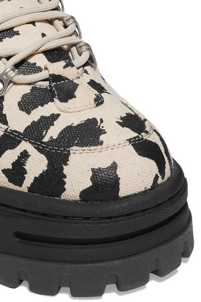 Shop Eytys Angel Leopard-print Cotton-canvas Platform Sneakers In Leopard Print