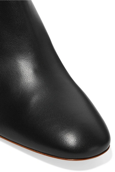 Shop Mansur Gavriel Leather Ankle Boots In Black